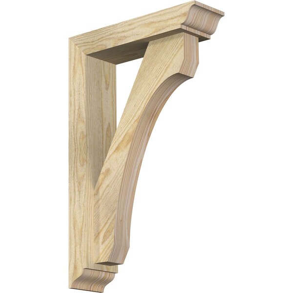 Ekena Millwork Legacy Traditional Rough Sawn Bracket w/ Offset Brace, Douglas Fir, 4"W x 14"D x 22"H BKT0402X14X22LEC01RDF - main